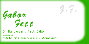 gabor fett business card
